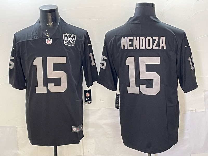 Men 2026 Oakland Raiders #15 Mendoza Black Nike Limited NFL Jersey 0401001